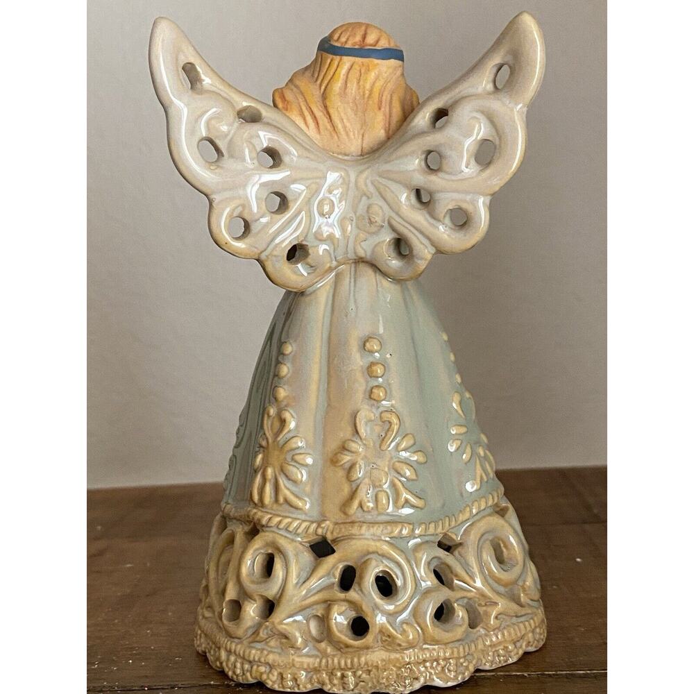 VINTAGE  1950's CERAMIC HEAVENLY ANGEL BELLS - Set of‎ 2 - 5 1/2" Tall - Picture 7 of 13